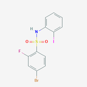 molecular formula C12H8BrFINO2S B2885699 4-bromo-2-fluoro-N-(2-iodophenyl)-benzenesulfonamide CAS No. 1711725-91-5
