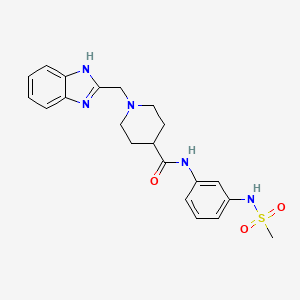 molecular formula C21H25N5O3S B2885707 1-((1H-benzo[d]imidazol-2-yl)methyl)-N-(3-(methylsulfonamido)phenyl)piperidine-4-carboxamide CAS No. 1207017-08-0