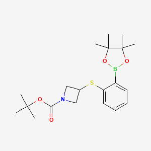 2-(N-BOC-Azetidin-3-yl)sulfanylphenylboronic acid, pinacol ester