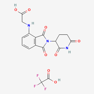 molecular formula C17H14F3N3O8 B2885719 2-[[2-(2,6-Dioxopiperidin-3-yl)-1,3-dioxoisoindol-4-yl]amino]acetic acid;2,2,2-trifluoroacetic acid CAS No. 2377032-39-6