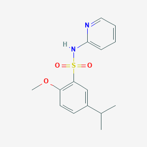 molecular formula C15H18N2O3S B288572 2-甲氧基-5-丙-2-基-N-(2-吡啶基)苯磺酰胺 