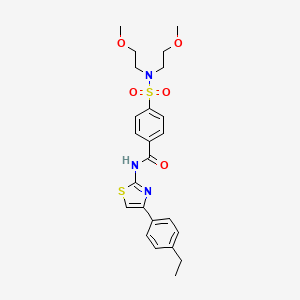 molecular formula C24H29N3O5S2 B2885722 4-[双(2-甲氧基乙基)磺酰氨基]-N-[4-(4-乙基苯基)-1,3-噻唑-2-基]苯甲酰胺 CAS No. 361159-58-2