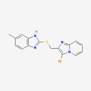 2-[(3-bromoimidazo[1,2-a]pyridin-2-yl)methylsulfanyl]-6-methyl-1H-benzimidazole