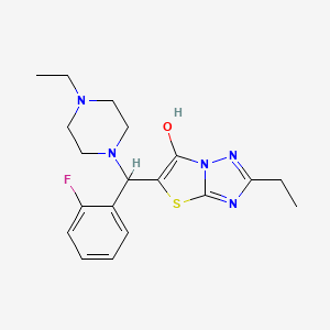 molecular formula C19H24FN5OS B2885725 2-Ethyl-5-((4-ethylpiperazin-1-yl)(2-fluorophenyl)methyl)thiazolo[3,2-b][1,2,4]triazol-6-ol CAS No. 887219-47-8