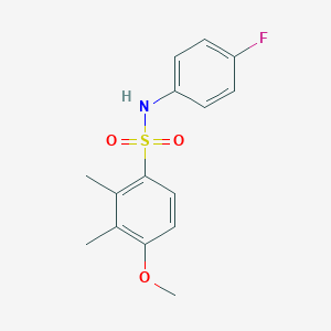 molecular formula C15H16FNO3S B288573 N-(4-fluorophenyl)-4-methoxy-2,3-dimethylbenzenesulfonamide 