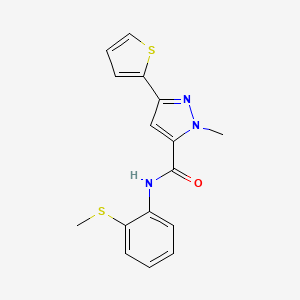 1-methyl-N-(2-(methylthio)phenyl)-3-(thiophen-2-yl)-1H-pyrazole-5-carboxamide