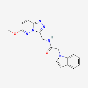 molecular formula C17H16N6O2 B2885748 2-(1H-indol-1-yl)-N-((6-methoxy-[1,2,4]triazolo[4,3-b]pyridazin-3-yl)methyl)acetamide CAS No. 2034276-24-7