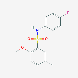 molecular formula C14H14FNO3S B288575 N-(4-fluorophenyl)-2-methoxy-5-methylbenzenesulfonamide 