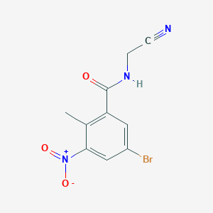 molecular formula C10H8BrN3O3 B2885755 5-bromo-N-(cyanomethyl)-2-methyl-3-nitrobenzamide CAS No. 1797644-83-7