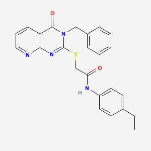 2-({3-benzyl-4-oxo-3H,4H-pyrido[2,3-d]pyrimidin-2-yl}sulfanyl)-N-(4-ethylphenyl)acetamide