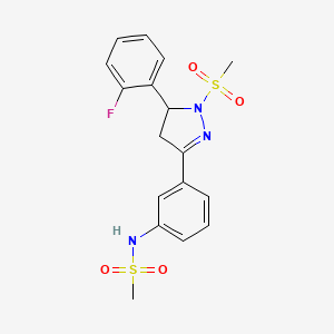 N-(3-(5-(2-fluorophenyl)-1-(methylsulfonyl)-4,5-dihydro-1H-pyrazol-3-yl)phenyl)methanesulfonamide