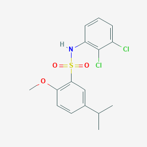 molecular formula C16H17Cl2NO3S B288576 N-(2,3-dichlorophenyl)-5-isopropyl-2-methoxybenzenesulfonamide 