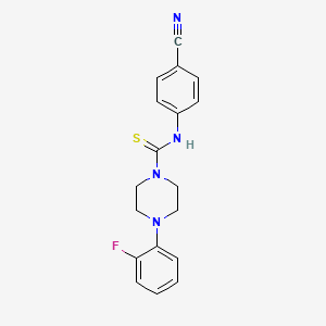 molecular formula C18H17FN4S B2885766 N-(4-氰基苯基)-4-(2-氟苯基)哌嗪-1-碳硫酰胺 CAS No. 497060-97-6