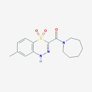 molecular formula C15H19N3O3S B2885769 azepan-1-yl(7-methyl-4,4-dioxido-1H-4,1,2-benzothiadiazin-3-yl)methanone CAS No. 1474056-81-9