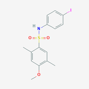 molecular formula C15H16INO3S B288577 N-(4-iodophenyl)-4-methoxy-2,5-dimethylbenzenesulfonamide 