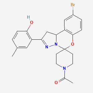 1-(9-Bromo-2-(2-hydroxy-5-methylphenyl)-1,10b-dihydrospiro[benzo[e]pyrazolo[1,5-c][1,3]oxazine-5,4'-piperidin]-1'-yl)ethanone