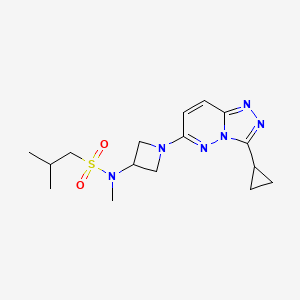 molecular formula C16H24N6O2S B2885785 N-(1-(3-环丙基-[1,2,4]三唑并[4,3-b]哒嗪-6-基)氮杂环丁-3-基)-N,2-二甲基丙烷-1-磺酰胺 CAS No. 2320821-80-3