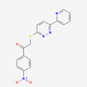 1-(4-Nitrophenyl)-2-(6-pyridin-2-ylpyridazin-3-yl)sulfanylethanone