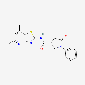 N-(5,7-dimethylthiazolo[4,5-b]pyridin-2-yl)-5-oxo-1-phenylpyrrolidine-3-carboxamide