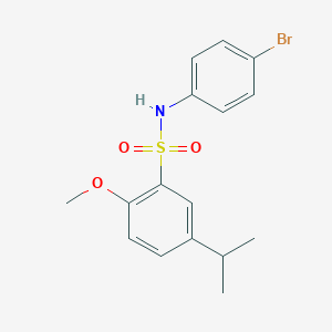 molecular formula C16H18BrNO3S B288579 N-(4-bromophenyl)-5-isopropyl-2-methoxybenzenesulfonamide 