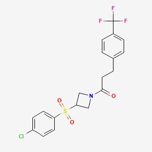 1-(3-((4-Chlorophenyl)sulfonyl)azetidin-1-yl)-3-(4-(trifluoromethyl)phenyl)propan-1-one