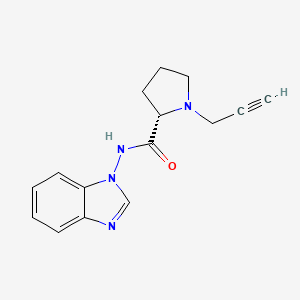 molecular formula C15H16N4O B2885792 (2S)-N-(1H-1,3-benzodiazol-1-yl)-1-(prop-2-yn-1-yl)pyrrolidine-2-carboxamide CAS No. 1376356-04-5