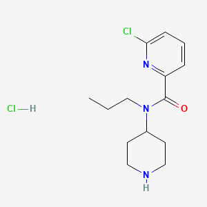 molecular formula C14H21Cl2N3O B2885793 6-chloro-N-(piperidin-4-yl)-N-propylpyridine-2-carboxamide hydrochloride CAS No. 1605274-44-9
