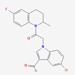 molecular formula C21H18BrFN2O2 B2885798 5-bromo-1-[2-(6-fluoro-2-methyl-3,4-dihydroquinolin-1(2H)-yl)-2-oxoethyl]-1H-indole-3-carbaldehyde CAS No. 527738-16-5