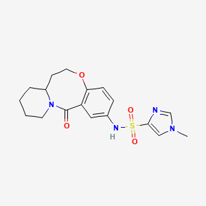 molecular formula C18H22N4O4S B2885807 1-Methyl-N-(6-oxo-2,3,4,12,13,13a-hexahydro-1H-pyrido[2,1-d][1,5]benzoxazocin-8-yl)imidazole-4-sulfonamide CAS No. 1428357-68-9
