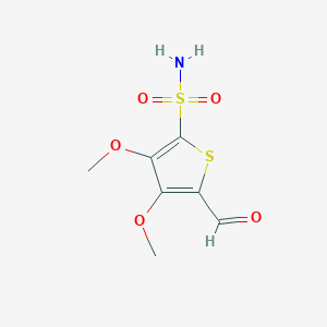 molecular formula C7H9NO5S2 B2885817 5-Formyl-3,4-dimethoxythiophene-2-sulfonamide CAS No. 2230802-50-1