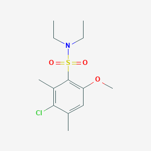 molecular formula C13H20ClNO3S B288582 3-chloro-N,N-diethyl-6-methoxy-2,4-dimethylbenzenesulfonamide 