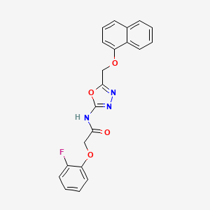 molecular formula C21H16FN3O4 B2885827 2-(2-fluorophenoxy)-N-(5-((naphthalen-1-yloxy)methyl)-1,3,4-oxadiazol-2-yl)acetamide CAS No. 1351633-48-1