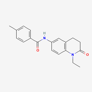 molecular formula C19H20N2O2 B2885831 N-(1-ethyl-2-oxo-1,2,3,4-tetrahydro-6-quinolinyl)-4-methylbenzamide CAS No. 921998-97-2
