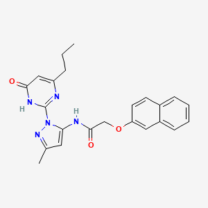 N-(3-methyl-1-(6-oxo-4-propyl-1,6-dihydropyrimidin-2-yl)-1H-pyrazol-5-yl)-2-(naphthalen-2-yloxy)acetamide