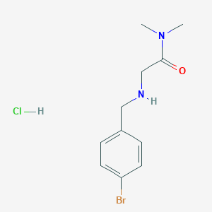 molecular formula C11H16BrClN2O B2885838 2-[(4-Bromophenyl)methylamino]-N,N-dimethylacetamide;hydrochloride CAS No. 2375271-49-9