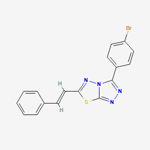 molecular formula C17H11BrN4S B2885842 3-(4-溴苯基)-6-[(E)-2-苯乙烯基]-[1,2,4]三唑并[3,4-b][1,3,4]噻二唑 CAS No. 831187-27-0