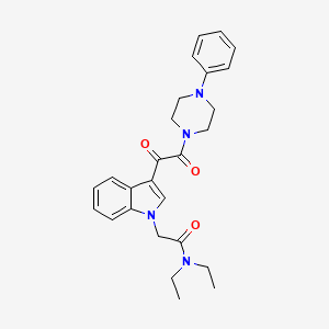 molecular formula C26H30N4O3 B2885846 N,N-diethyl-2-{3-[oxo(4-phenylpiperazin-1-yl)acetyl]-1H-indol-1-yl}acetamide CAS No. 872843-65-7