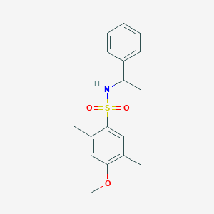 molecular formula C17H21NO3S B288585 4-methoxy-2,5-dimethyl-N-(1-phenylethyl)benzenesulfonamide 