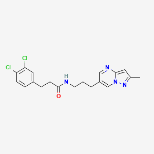 molecular formula C19H20Cl2N4O B2885853 3-(3,4-二氯苯基)-N-(3-(2-甲基吡唑并[1,5-a]嘧啶-6-基)丙基)丙酰胺 CAS No. 1797981-92-0