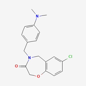 molecular formula C18H19ClN2O2 B2885856 7-chloro-4-[4-(dimethylamino)benzyl]-4,5-dihydro-1,4-benzoxazepin-3(2H)-one CAS No. 1326826-36-1