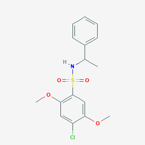 molecular formula C16H18ClNO4S B288586 4-chloro-2,5-dimethoxy-N-(1-phenylethyl)benzenesulfonamide 