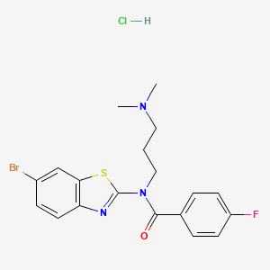N-(6-bromobenzo[d]thiazol-2-yl)-N-(3-(dimethylamino)propyl)-4-fluorobenzamide hydrochloride