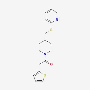 1-(4-((Pyridin-2-ylthio)methyl)piperidin-1-yl)-2-(thiophen-2-yl)ethanone