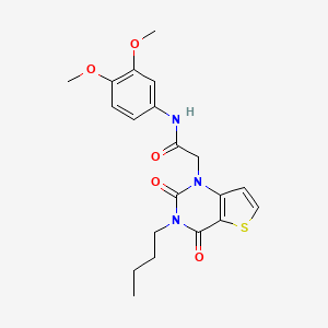 molecular formula C20H23N3O5S B2885866 2-{3-butyl-2,4-dioxo-1H,2H,3H,4H-thieno[3,2-d]pyrimidin-1-yl}-N-(3,4-dimethoxyphenyl)acetamide CAS No. 1252821-03-6