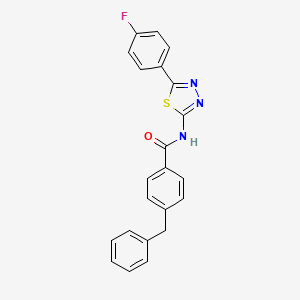 molecular formula C22H16FN3OS B2885868 4-苄基-N-[5-(4-氟苯基)-1,3,4-噻二唑-2-基]苯甲酰胺 CAS No. 392243-53-7