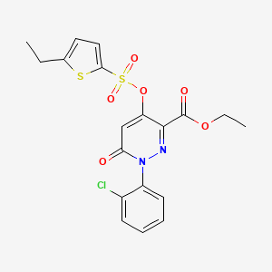 molecular formula C19H17ClN2O6S2 B2885873 Ethyl 1-(2-chlorophenyl)-4-(((5-ethylthiophen-2-yl)sulfonyl)oxy)-6-oxo-1,6-dihydropyridazine-3-carboxylate CAS No. 899992-06-4