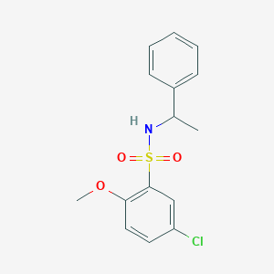 molecular formula C15H16ClNO3S B288588 5-chloro-2-methoxy-N-(1-phenylethyl)benzenesulfonamide 