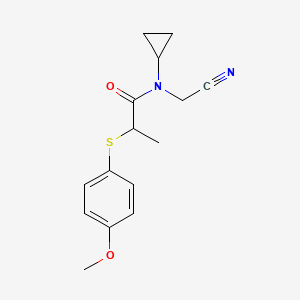 N-(cyanomethyl)-N-cyclopropyl-2-[(4-methoxyphenyl)sulfanyl]propanamide