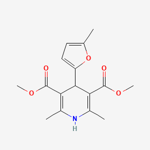 molecular formula C16H19NO5 B2885888 Dimethyl 2,6-dimethyl-4-(5-methyl-2-furyl)-1,4-dihydropyridine-3,5-dicarboxylate CAS No. 296266-88-1