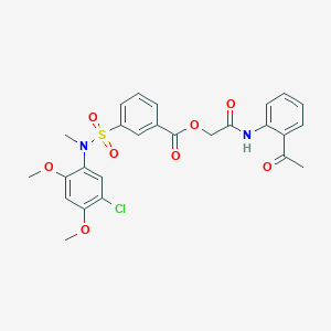 [2-(2-Acetylanilino)-2-oxoethyl] 3-[(5-chloro-2,4-dimethoxyphenyl)-methylsulfamoyl]benzoate